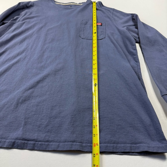 Wrangler Workwear 3XL (54-56) Light Navy Blue Long Sleeve Crewneck Shirt – Logo - Picture 6 of 7